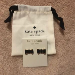 Kate spade black bow earrings
